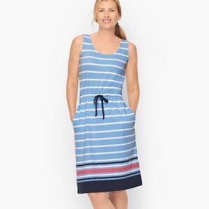 Talbot's Tie Waist Dress in Boardwalk Stripe Size XLP